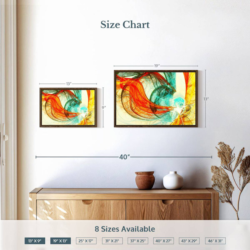 Energy Dynamic Lindel, 19" X 13", Floating Frame Walnut