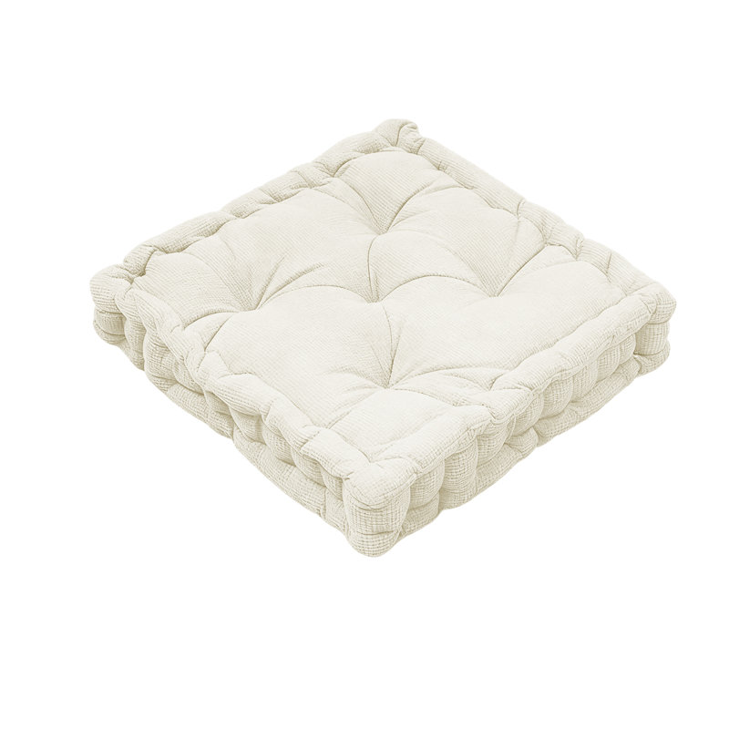  Square Microfiber  Floor Pillow /Cushion,Indoor & Outdoor Use, 19''x19''x5'', White., White