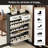 Multifunctional Narrow Flip-Flop Shoe Cabinet With 3 Doors And 2 Drawers, Freestanding Shoe Cabinet With Adjustable Dividers, For Entrance Halls And Corridors-1609062547