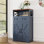 Armoire de rangement avec portes et tiroirs