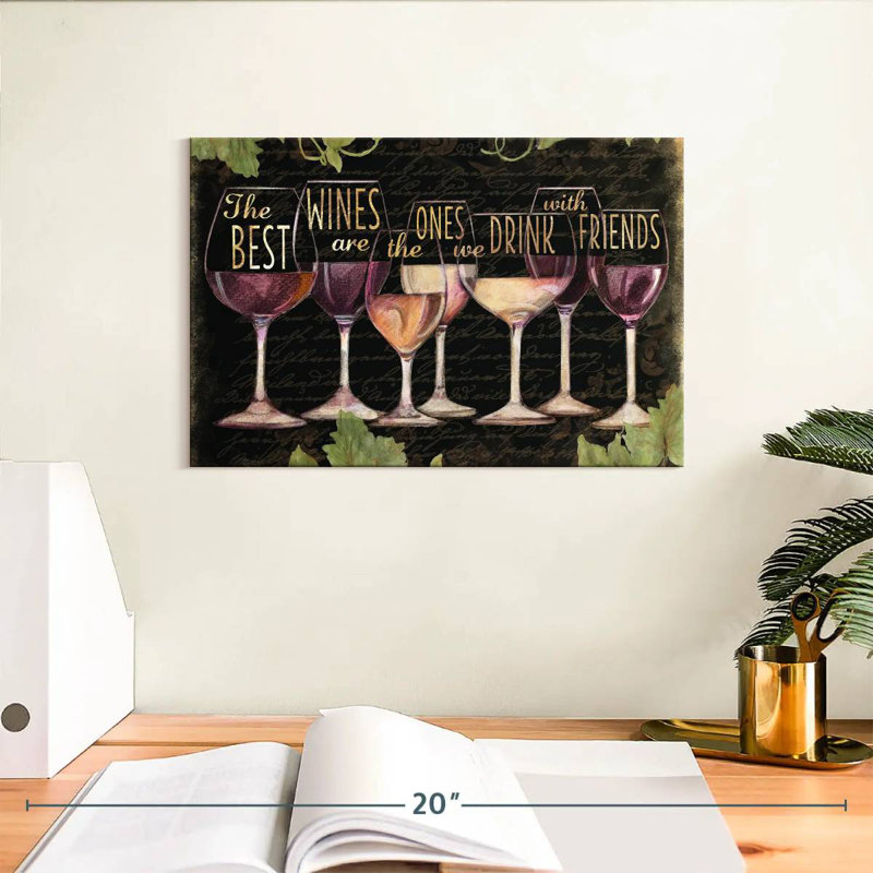 Tergel Wine Line sur fond noir, H 8 po x l 12 po
