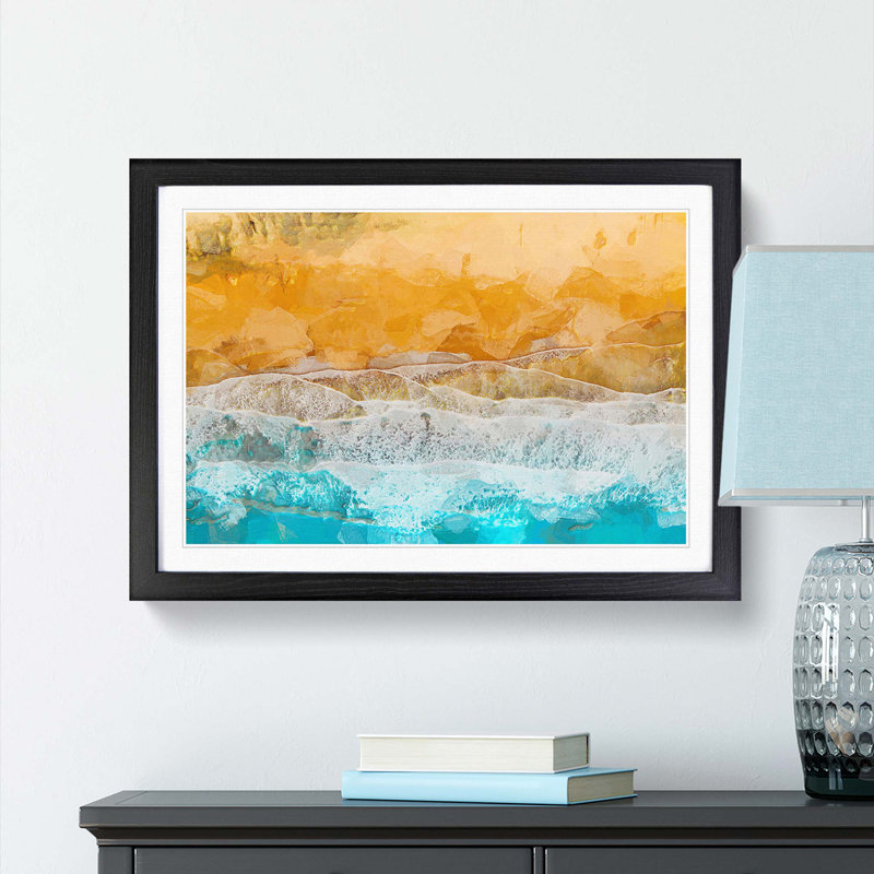 Beach in the Canary Islands Spain in Abstract - Picture Frame Photograph Print, Black Framed, 48cm H x 65cm W x 2cm D