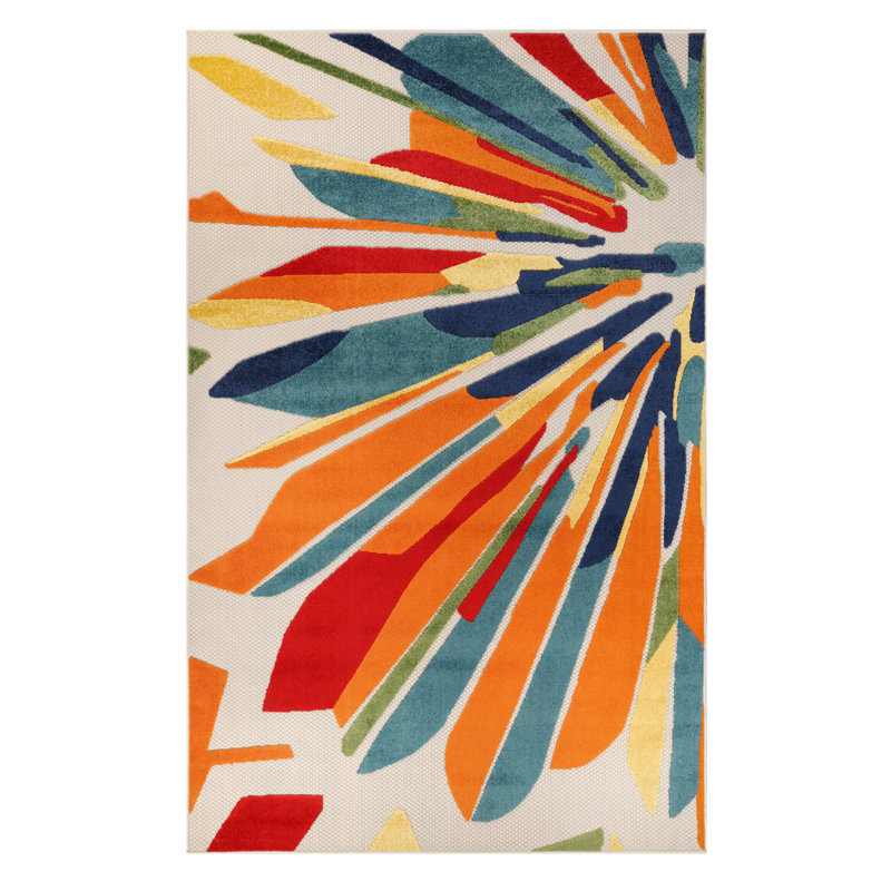 Tapis de couloir d'extérieur moderne à motif géométrique abstrait, Rectangle 5 pi 2 po x 7 pi 2 po