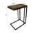Arminas Callista 27" H C Shaped End Table, Under Sofa Side Table, Coffee Top, Black Metal Frame