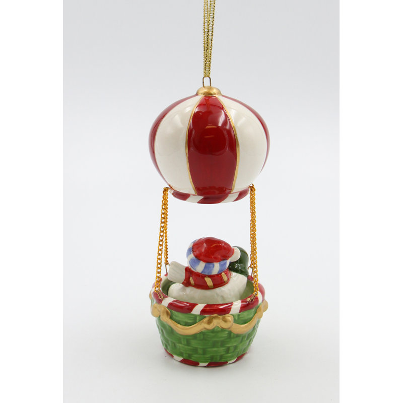 Figurine décorative en forme de ballon à air chaud bonhomme de neige