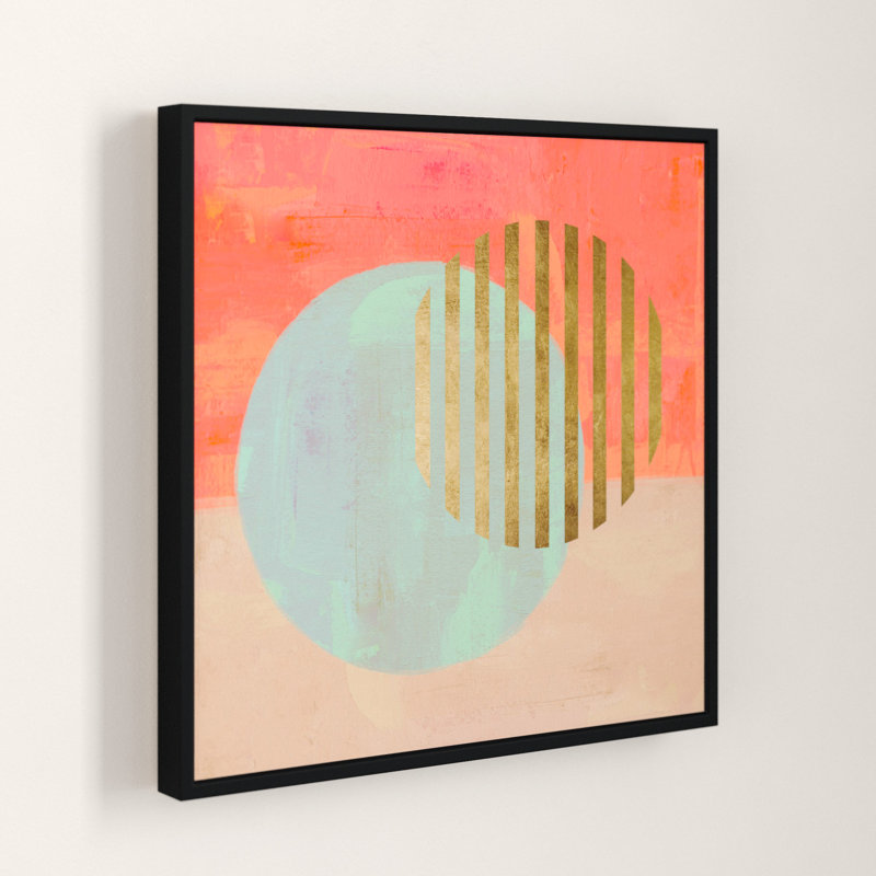 Twin Suns - impression d'art graphique, H 12 po x l 12 po x p 1 po, Boîte-cadre blanche