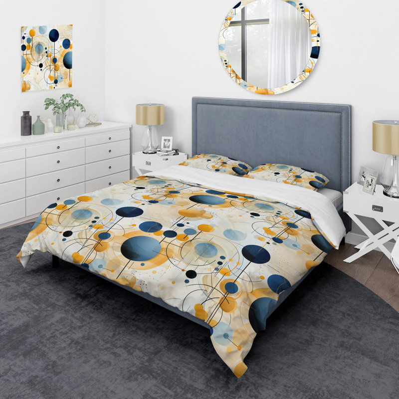 Ensemble de housse de couette Earthy Blue Cobalt, Housse de couette simple + 1 taie décorative stan