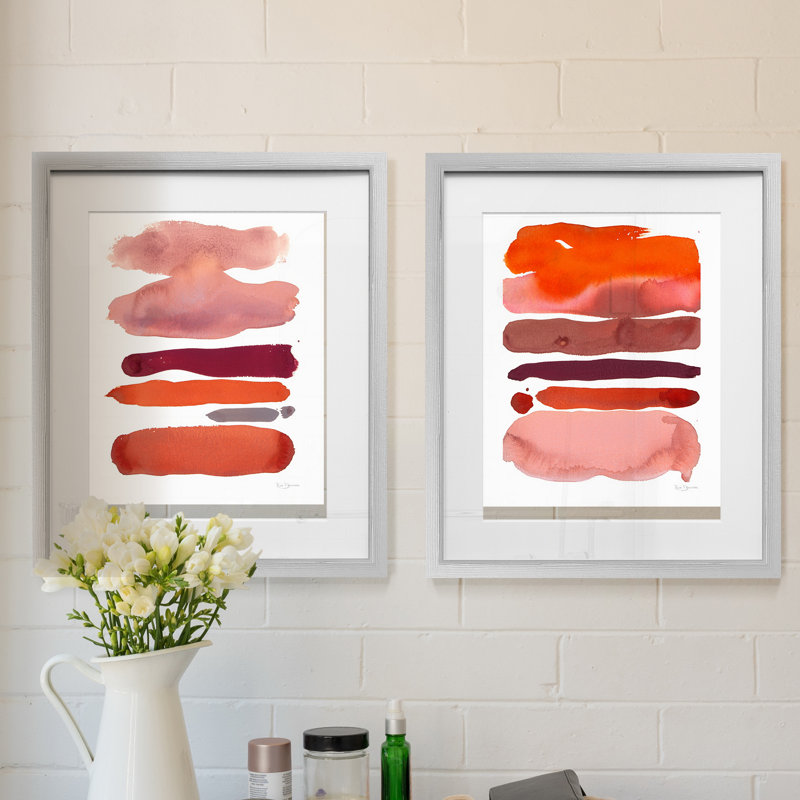 «Tuscan Sunset I», ensemble de 2 reproductions d'art sur papier encadrées
