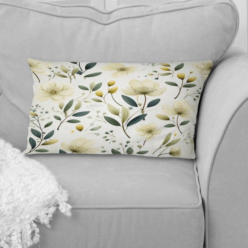 Minimaliste botanique I - coussin floral en polyester