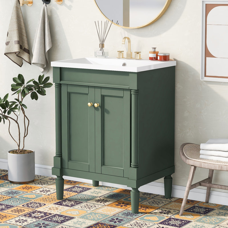 Meuble-lavabo 24 po avec lavabo supérieur, Vert