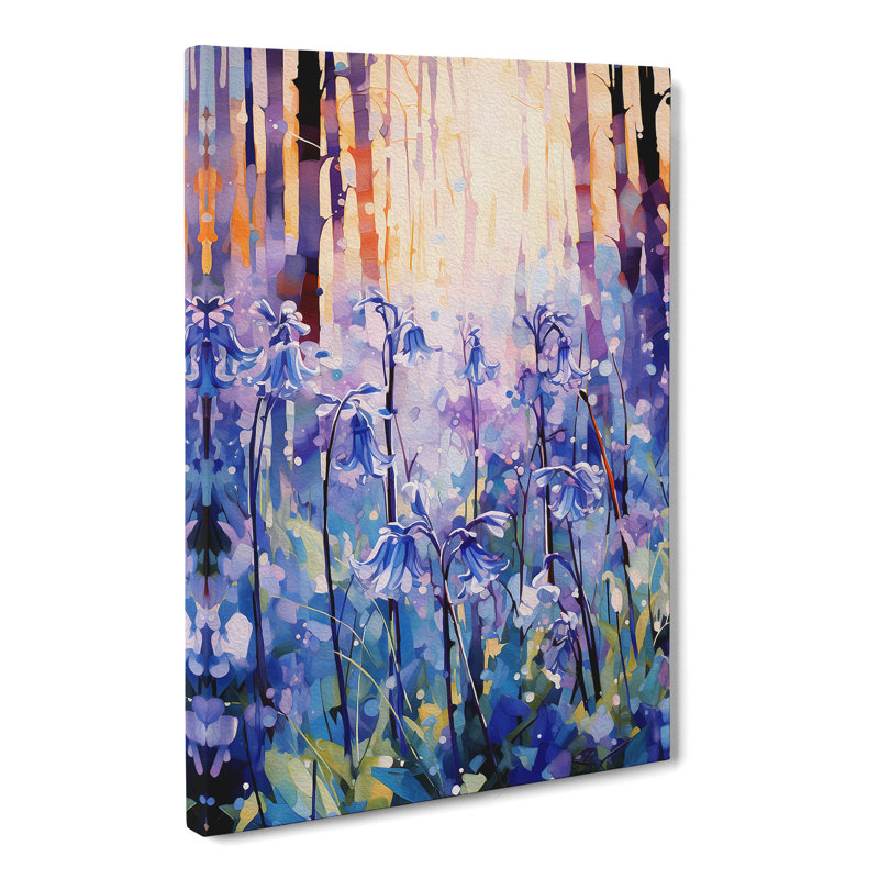 Bluebell Flower Impressionism No.2 - Wrapped Canvas, 76cm H x 50cm W x 3cm D