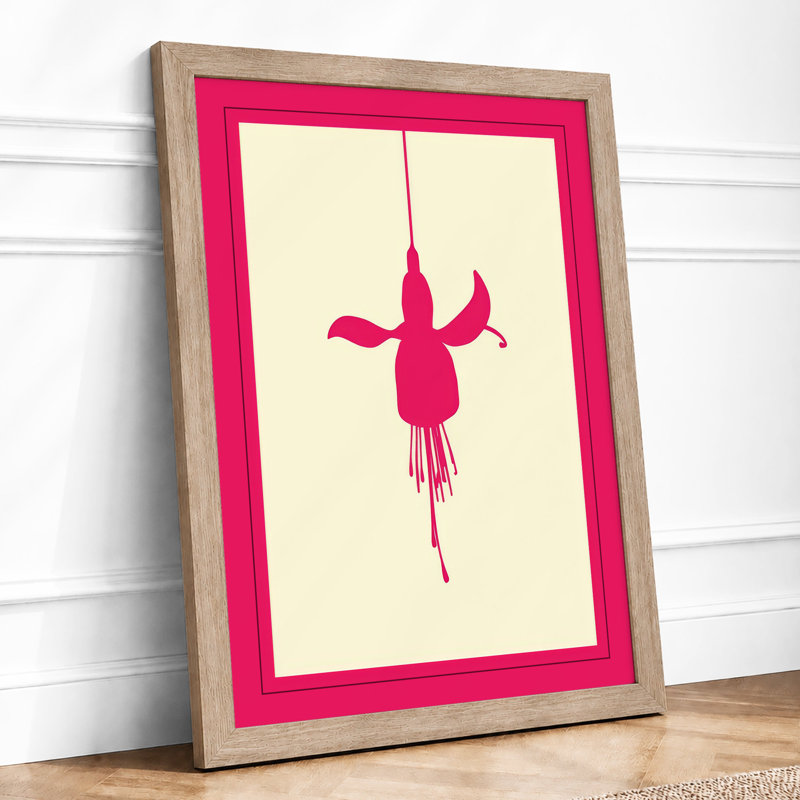 Suspended Fuchsia Botanical - Framed Print, Oak, A3 - 42.0 x 29.7 cm