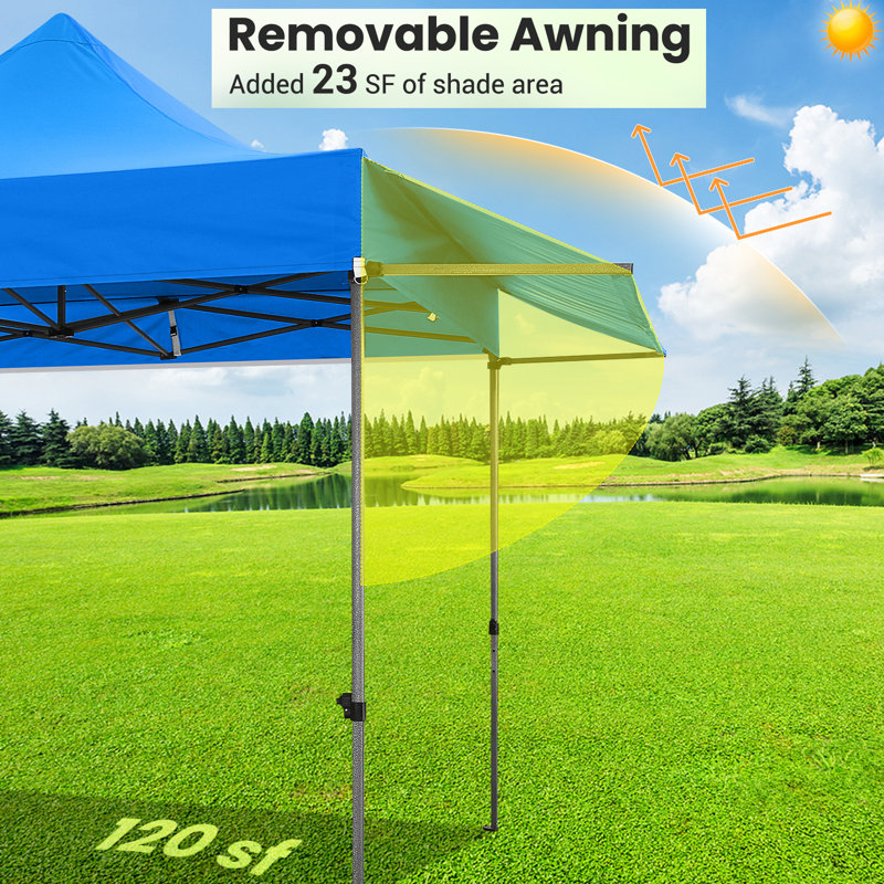 10'x10' Pop Up Canopy with Sidewalls, Blue