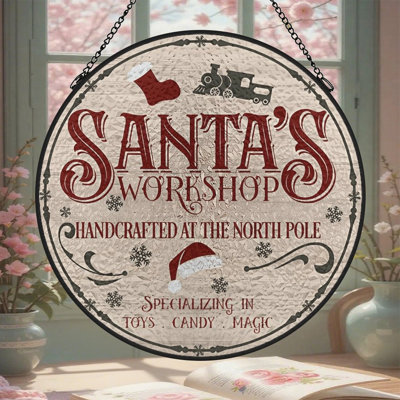Panneau de vitrail de Santas