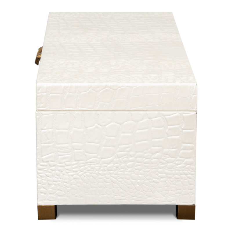 Shagreen Handmade Decorative Trunk, Ivory