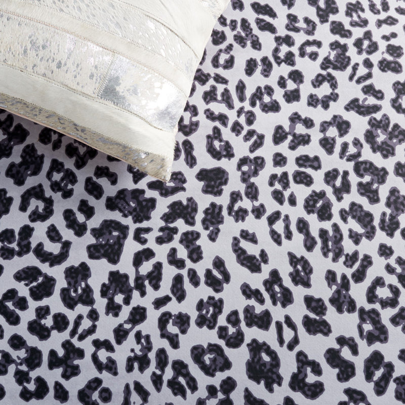 Tapis à imprimé animal ivoire / noir, Rectangle 5 pi x 8 pi
