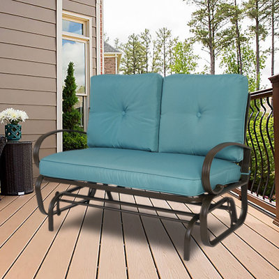 Carlston Patio Glider Bench - Outdoor Rocking Loveseat with Sturdy Frame and Cushion Seats by Winston Porter