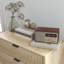 Commode de chambre à coucher, commode 3 tiroirs avec panneaux cannelés, chêne