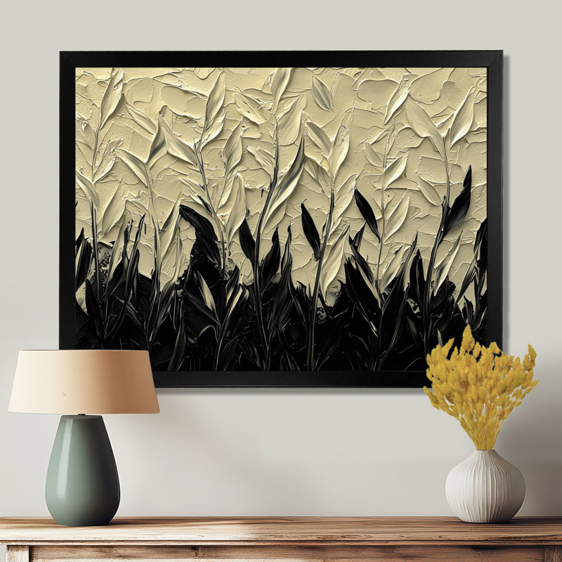 Indrishka - Art mural abstrait, Noir, H 30 po x l 40 po, Reproduction encadrée d'une seule photo