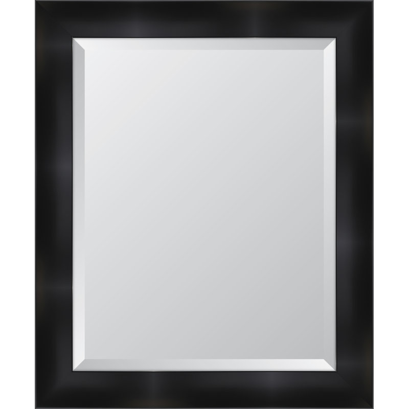 Miroir mural cadre en résine noire, H 34,5 po x l 28,5 po
