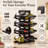 12 Bottle Bamboo Wine Rack with Compact Countertop Design, Dark Espresso