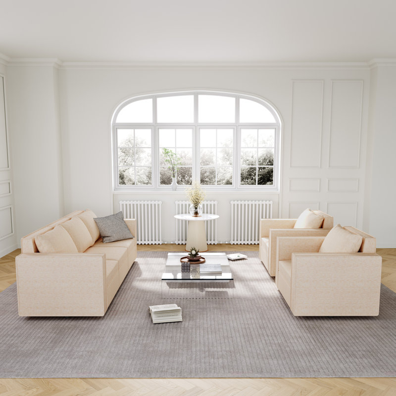 Weimer 5 Piece Upholstered Modular Sectional Sofa With Storage