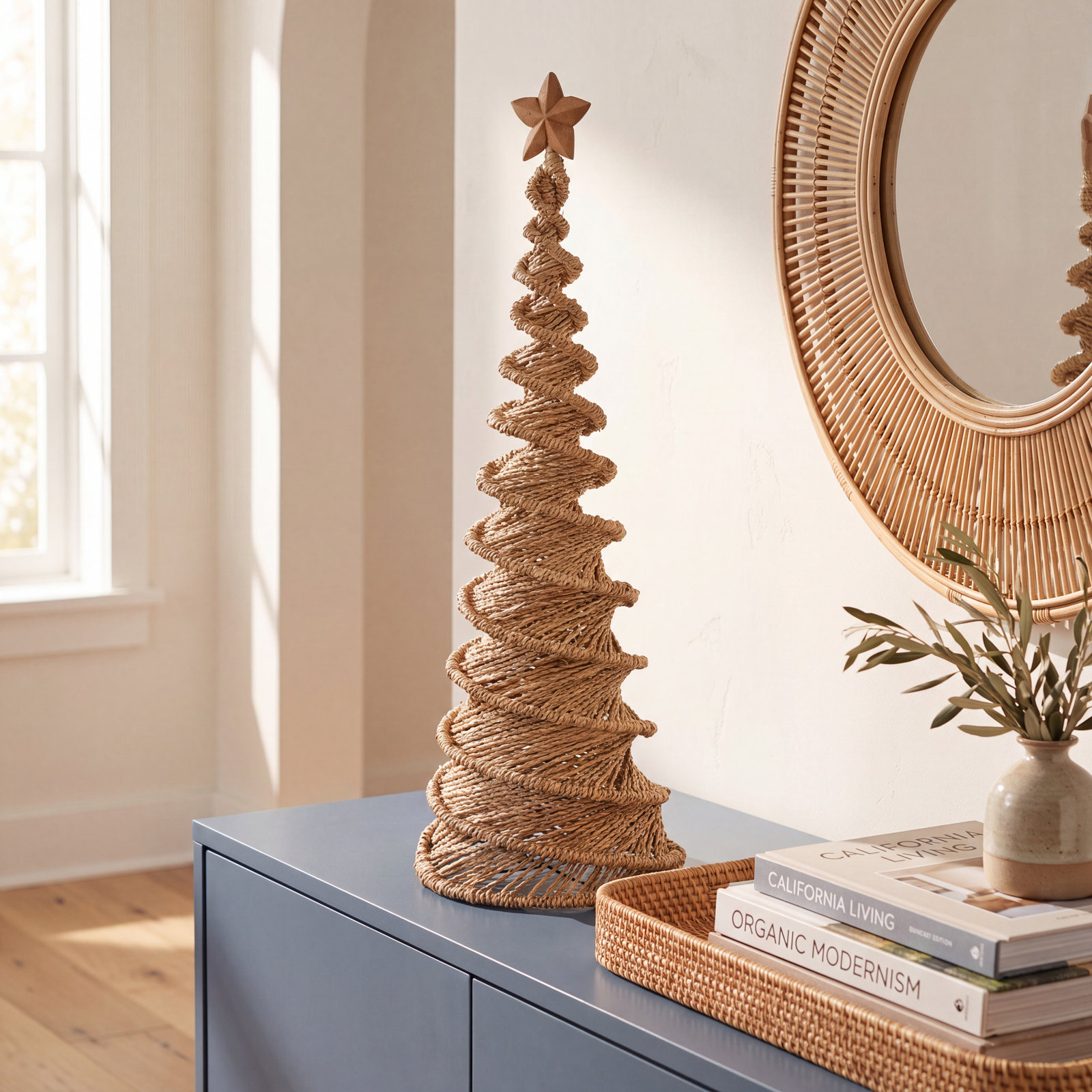 Handwoven Bankuan Cone Tabletop Tree