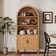70.47*30.9 inch Ghian Arched Display Storage Bookcase with Open Shelves and Cabinet