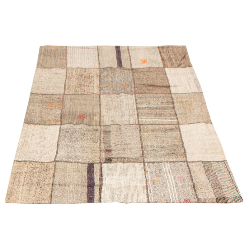 Tapis brun / gris en laine 4 pi 10 po x 7 pi 8 po Martiya