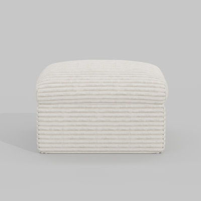 Wide Plush Corduroy Ottoman Seat Of Compressed Sofa by Mercer41
