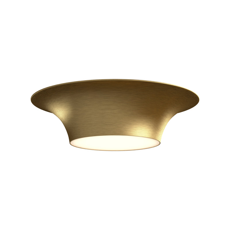 Plafonnier encastré 2 lumières Alexia, Or brossé, H 4,88 po x l 16 po x P 16 po