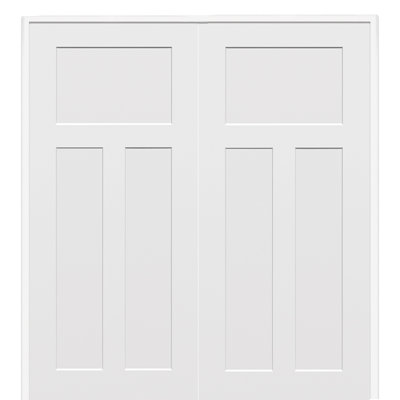 Panelled Solid Manufactured Wood Primed Craftsman Standard Door