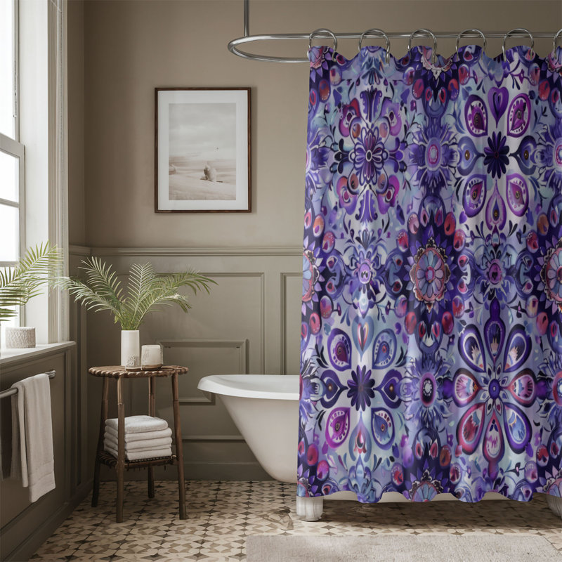 Motif bohémien - Rideau de douche Premium, H 74 po x l 71 po