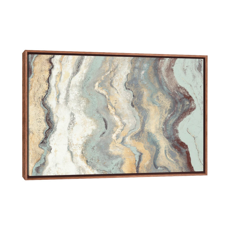 "Cool Flow I" par Patricia Pinto, reproduction d’art, H 26 po x l 18 po x 1,5 po, Toile avec cadre en bois brun classique