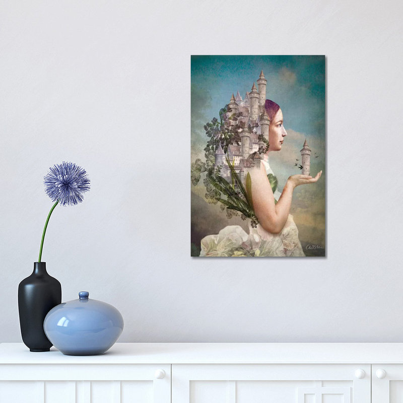 «My Home Is My Castle» par Catrin Welz-Stein - impression d'art graphique, Pas de tapis, Toile tendue