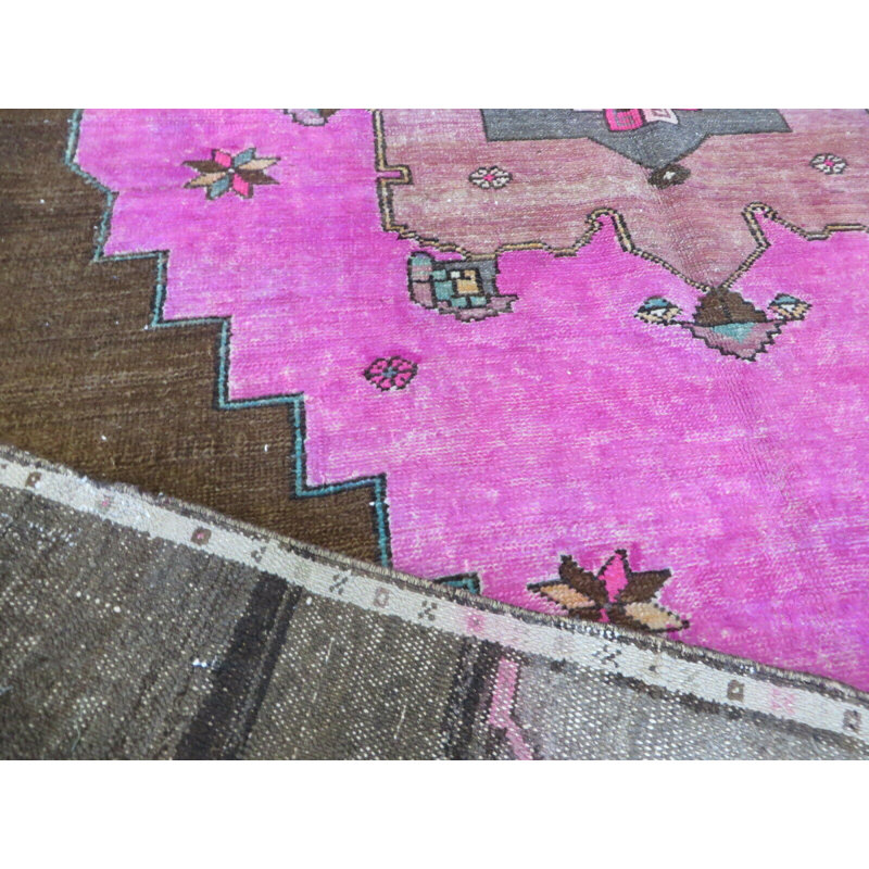Tapis oriental turc rose noué à la main 5 pi 8 po x 10 pi 9 po 3460C5D7EC534553AE42FBFEF0F23C5F