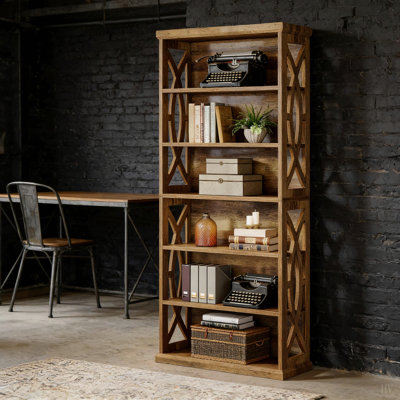Classic Wooden Bookshelf,Elegant Display Shelves,Sturdy Freestanding Bookcase