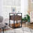Alsa 23.6" Tall Glass Nightstand Hollow out 3 Tier Storage Cabinet with Drawers for Bedroom Living Room-1403040984