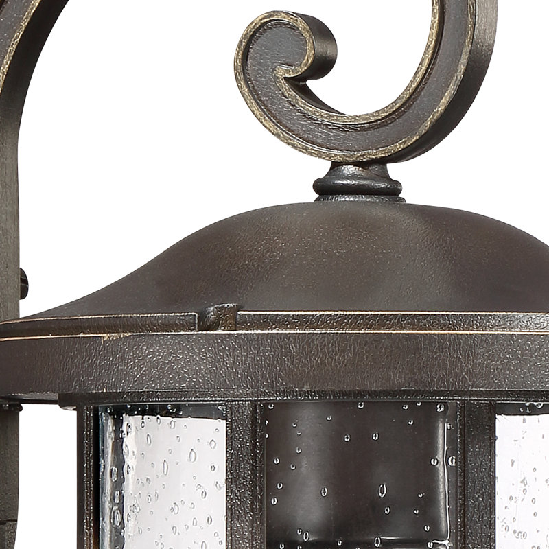 Lanterne murale d'extérieur en verre Auted Autry, H 14,25 po x l 8 po x P 9,75 po, Bronze palladien