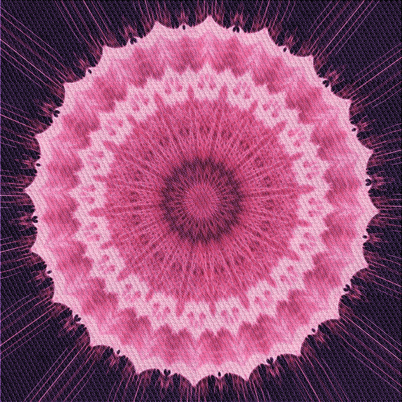 Noir/Tapis décoratif rose, Carré 4 pi