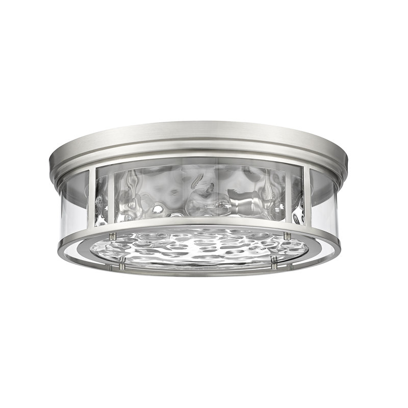 Masuda Glass Flush Mount, Brushed Nickel