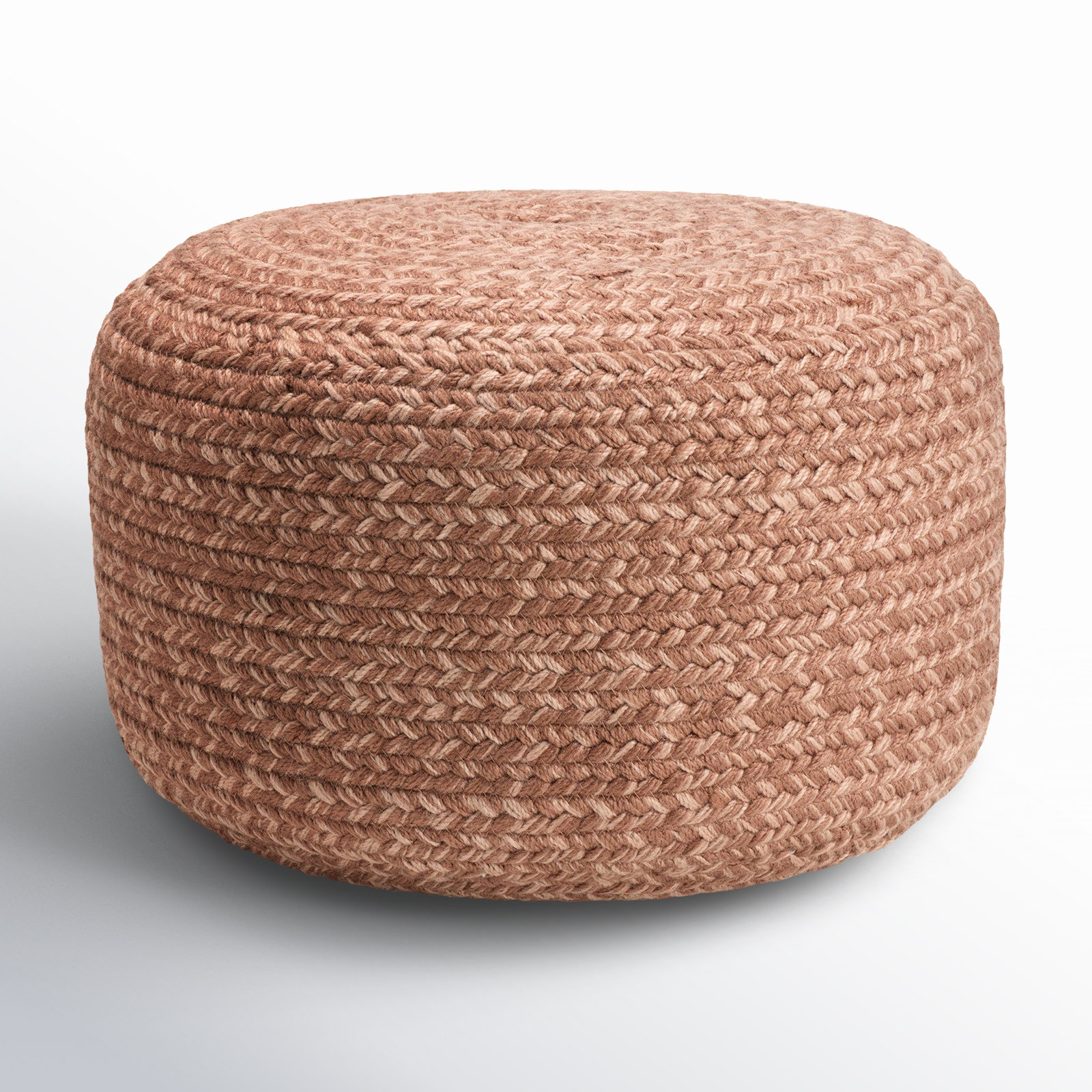 Dalenna Round Outdoor Ottoman, Heather Pink