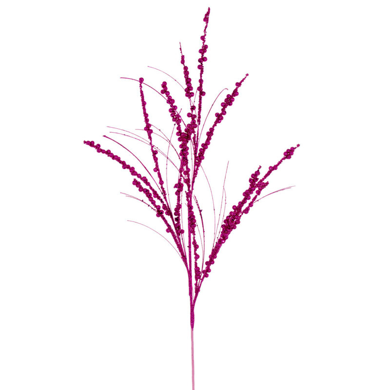 36 po Berry Twig Glitter, 6 par sac, Rose foncé