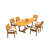 Maskell Teak Wood Patio Dining Set with Oval Table-811407446
