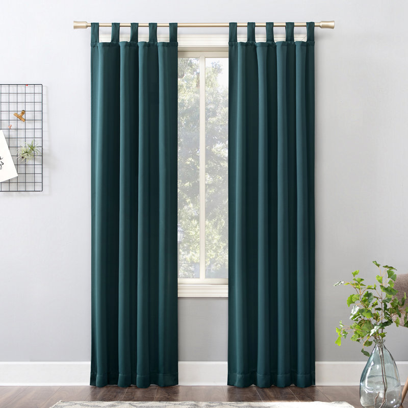 Thermal Blackout Tab Top Curtain Panel - Basics by Wayfair™, 40" W x 95" L, Teal
