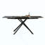 Ensemble de table de salle à manger rétractable en pierre frittée, il présente une conception rectangulaire moderne, avec des pieds de table en acier au carbone et une structure à pieds croisés au bas. (Table + 4 chaises)-329452095-329452088