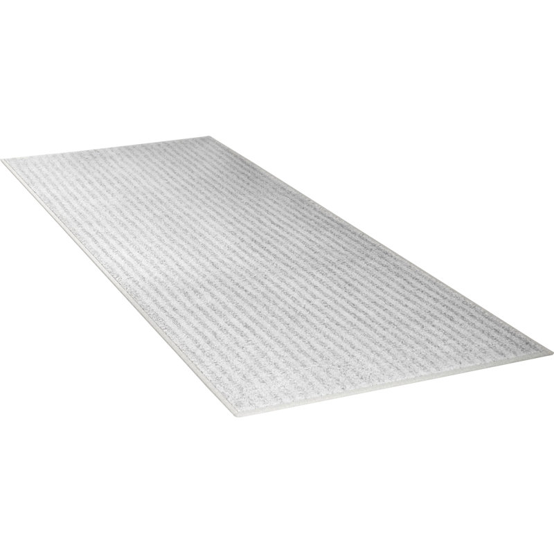 Viridian Nylon Bath Rug with Non-Slip Backing, Runner 22" x 60", Platinum Gray