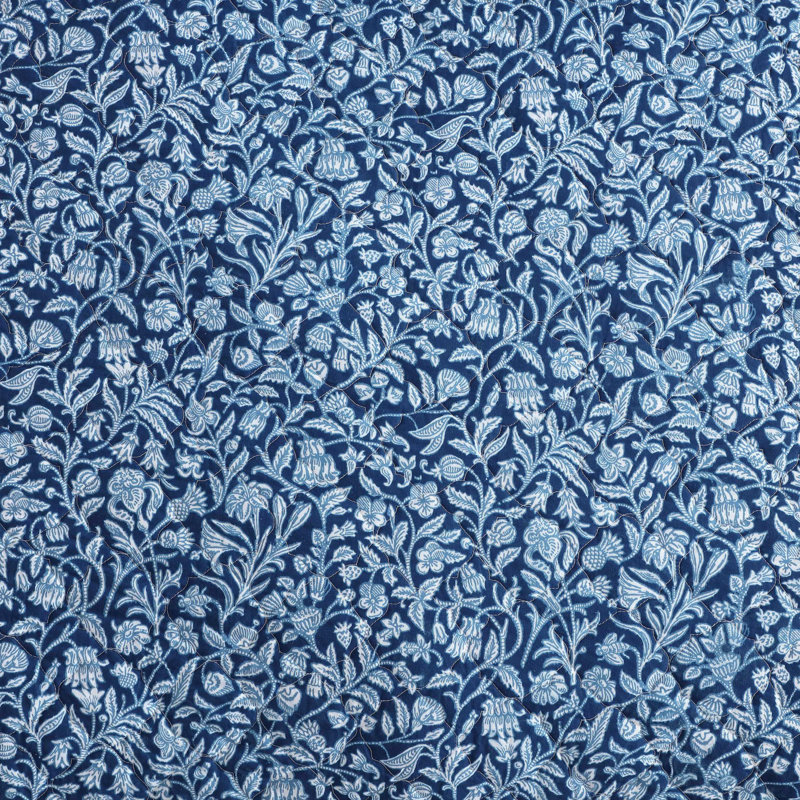 Ensemble de courtepointe réversible en coton Laura Ashley, Motif floral bleu