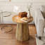 Table basse en bois, petite table de bout, table d'appoint, table de lecture ronde