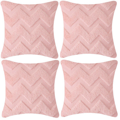 Faux Fur Chevron 18'' Throw Pillow Cover